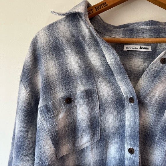 CLOSET CLOSING TODAY • LAST CHANCE✨reformation harper relaxed flannel - Picture 5 of 6